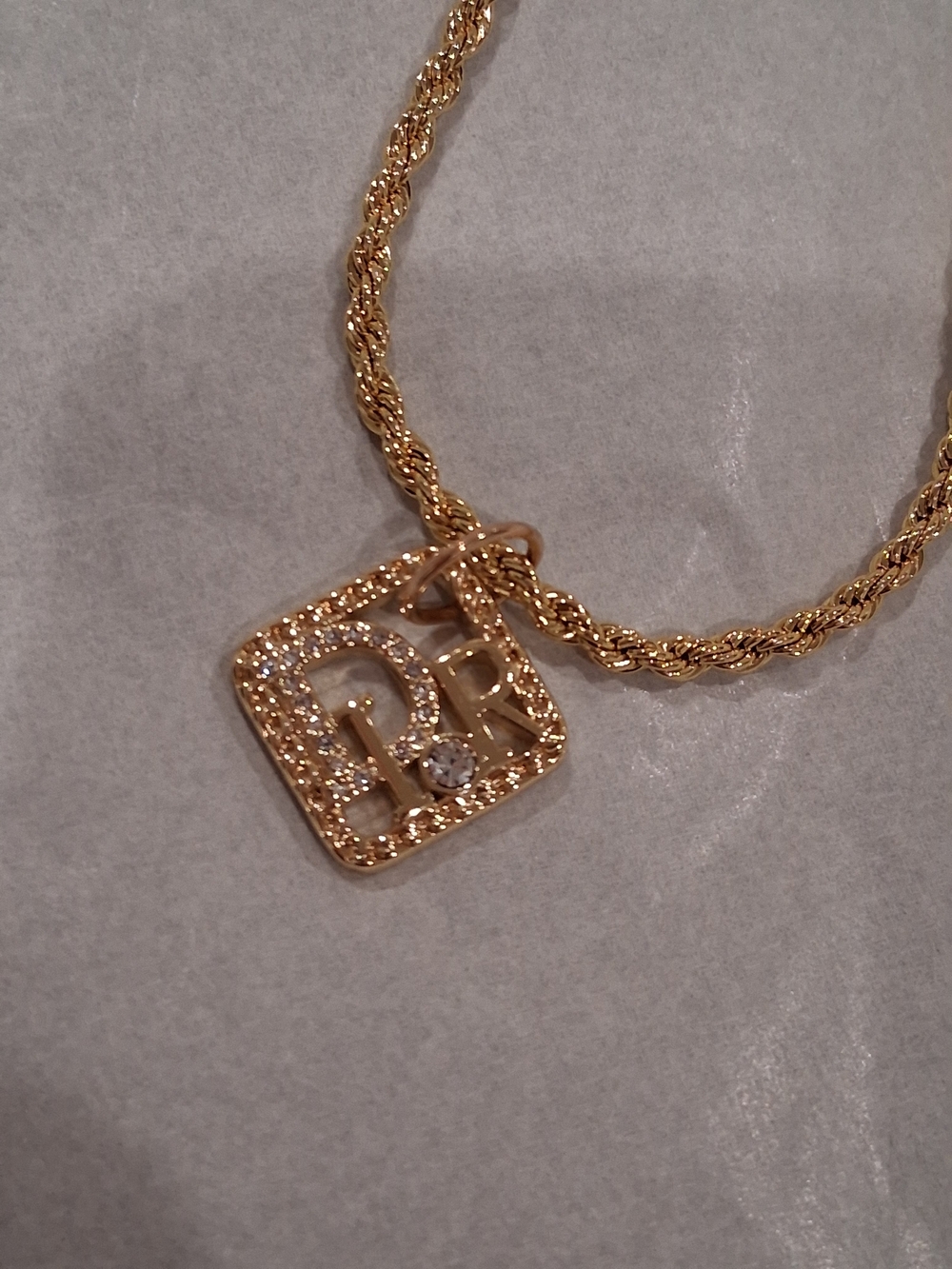 DIOR Zipper Pull Converted, Gold-Tone Pave Pendant Necklace - Women's Jewelry.